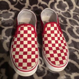 Red checkered Vans